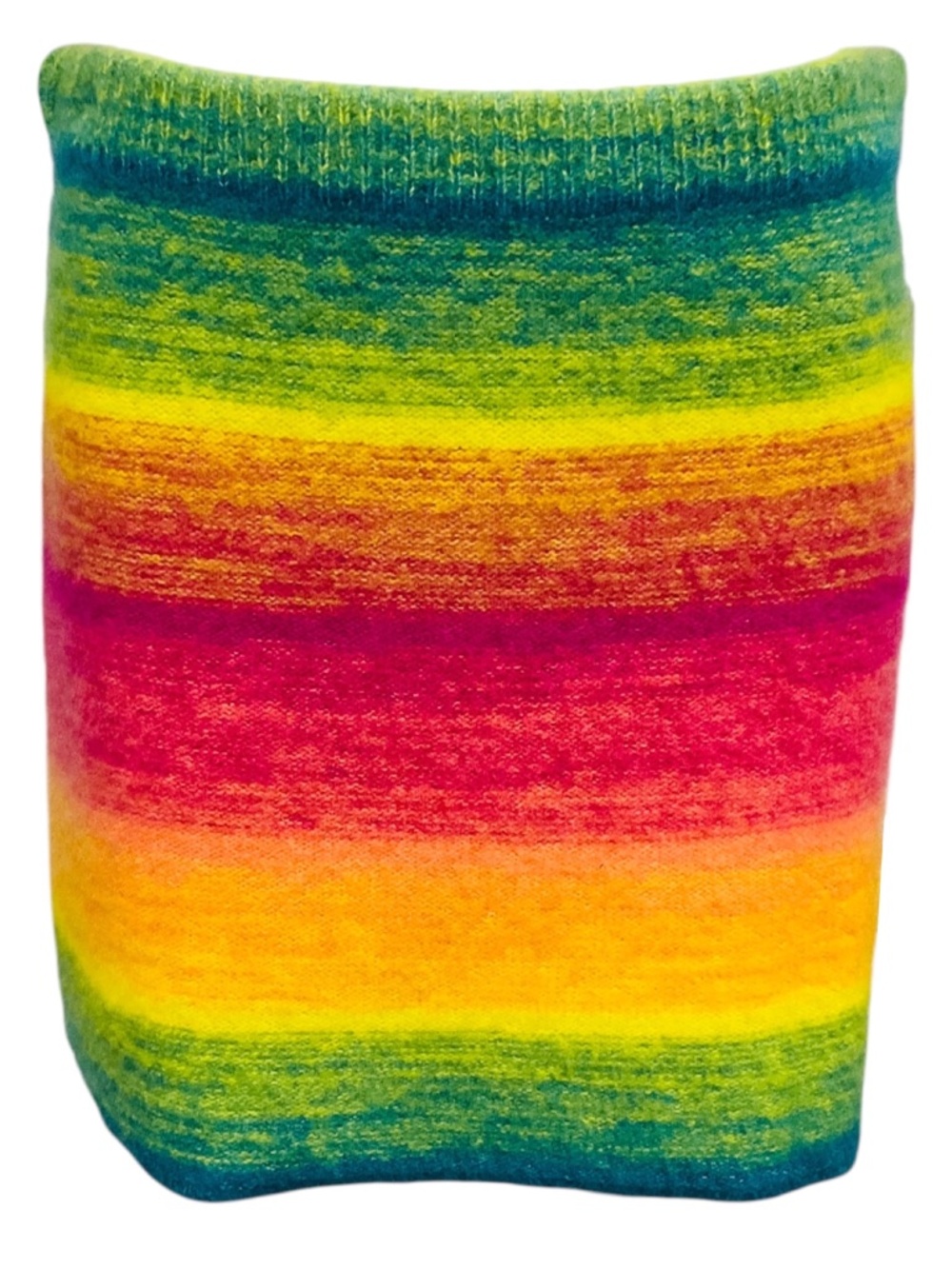 THE ELDER STATESMAN RAINBOW MULTI CASHMERE KNIT MINI SKIRT